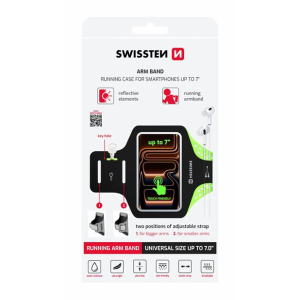 Swissten Sportarmband för mobiltelefon 7.0" - Svart