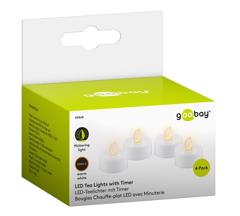 Goobay Batteridrivna LED-värmeljus 4-pack