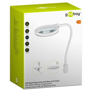 Goobay LED-Förstoringslampa med bas och klämma, 6 W