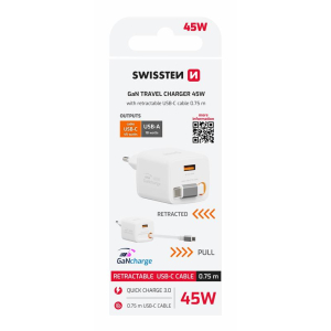 SWISSTEN GaN TRAVEL CHARGER 45W